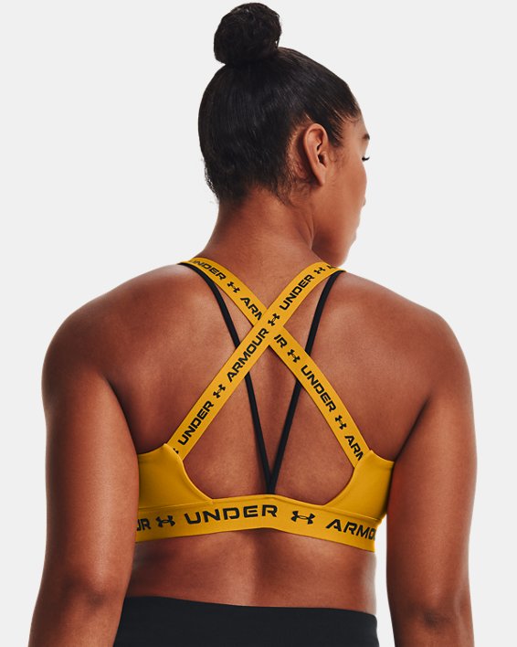 Soutien-gorge de sport à dos croisé et maintien léger UA pour femme, Orange, pdpMainDesktop image number 6